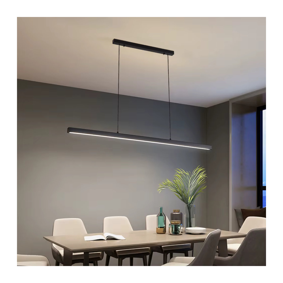 Minimalistische LED-Pendelleuchte CETANT in Schwarz mit warmweißem Licht - Bild 2
