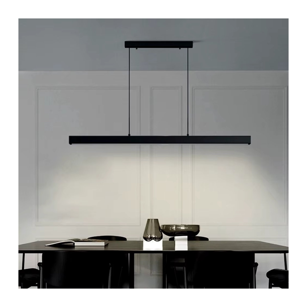 Minimalistische LED-Pendelleuchte CETANT in Schwarz mit warmweißem Licht - Bild 3