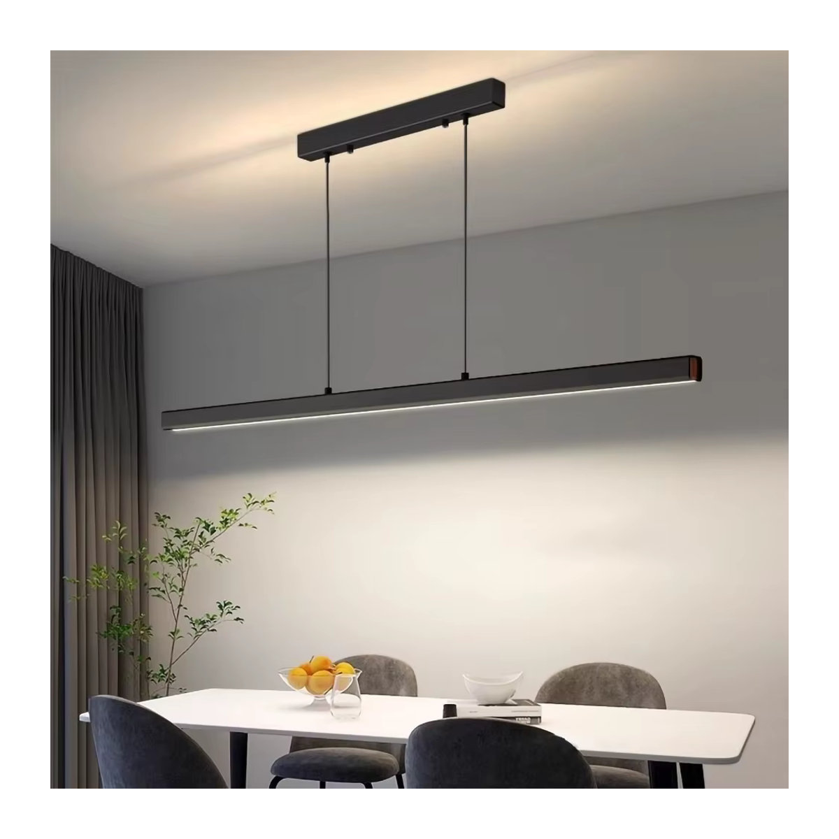 Minimalistische LED-Pendelleuchte CETANT in Schwarz mit warmweißem Licht - Bild 4