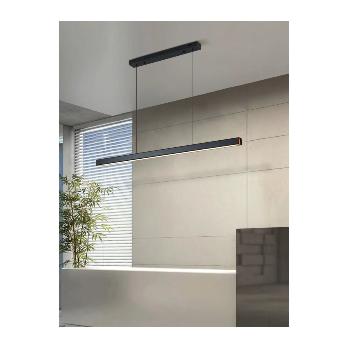 Minimalistische LED-Pendelleuchte CETANT in Schwarz mit warmweißem Licht - Bild 6
