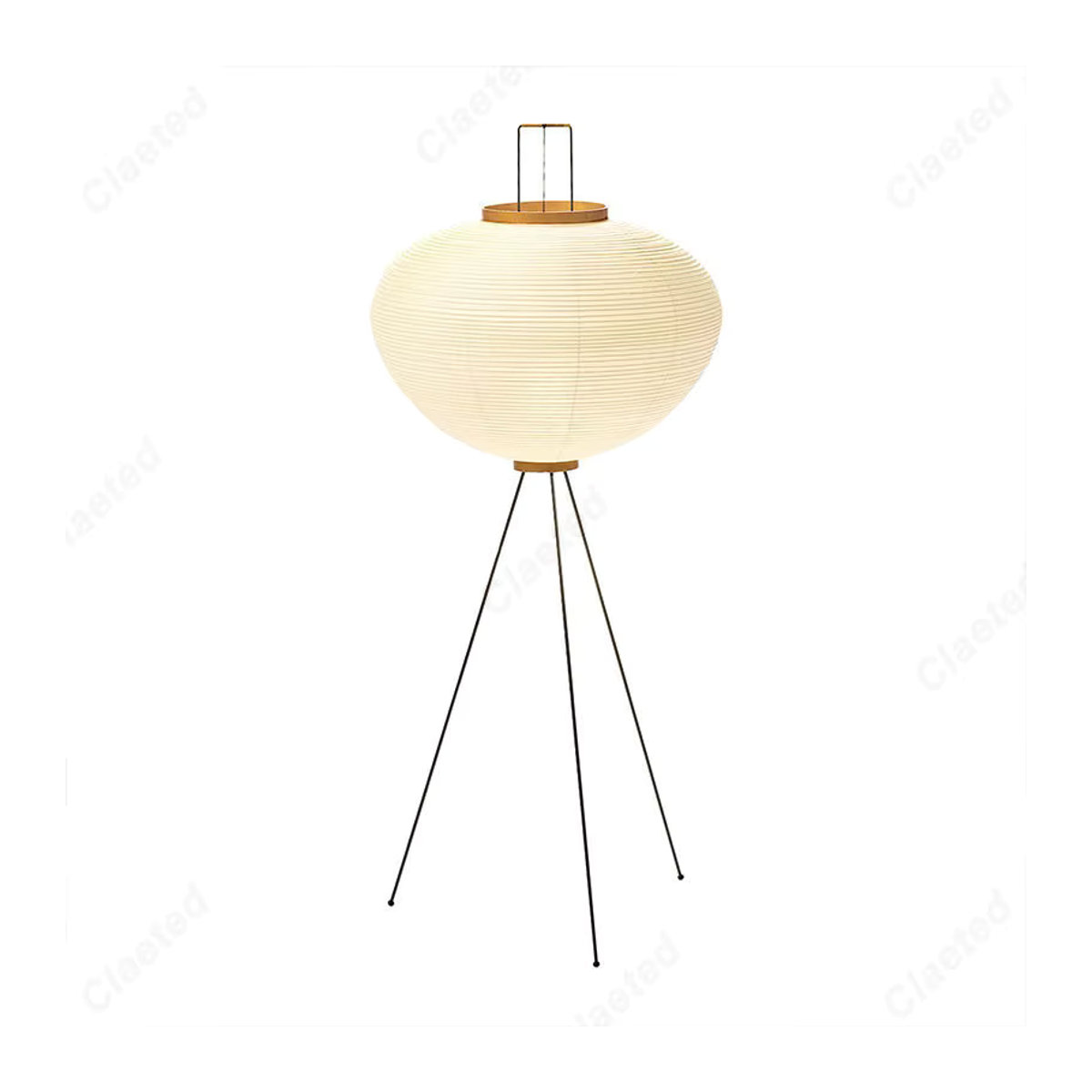 Minimalistische LED-Standleuchte aus Reispapier in Weiß im Retro-Design für Wohnzimmer, Schlafzimmer und Arbeitszimmer - Bild 5
