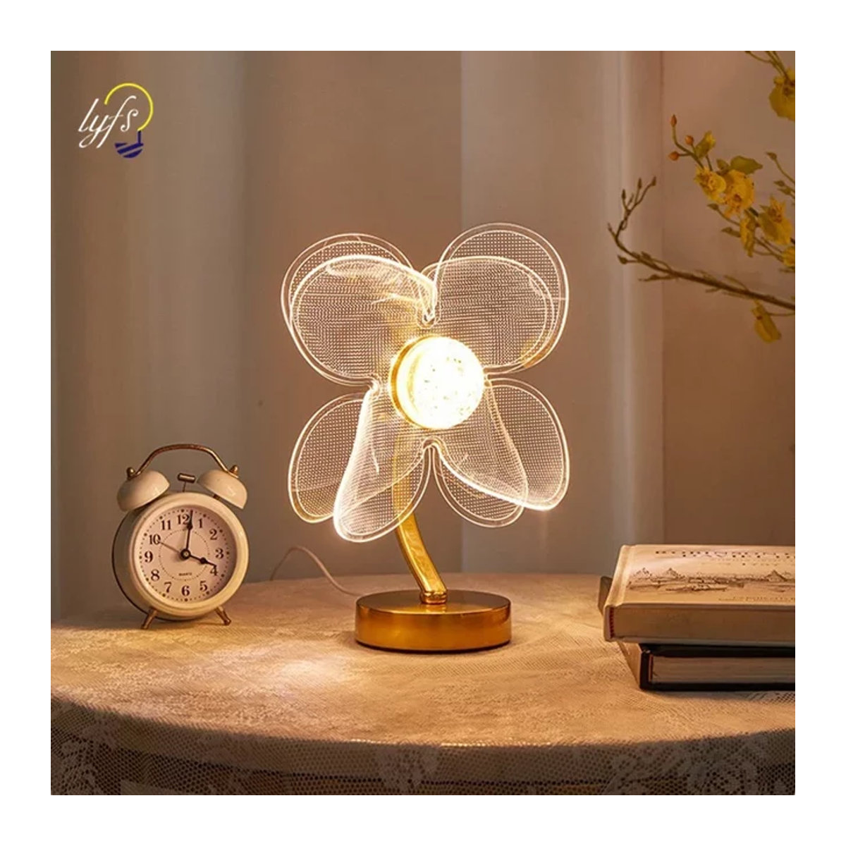 Minimalistische Metall Tischlampe von lyfs für Wohnzimmer und Schlafzimmer mit USB-Anschluss - Bild 1