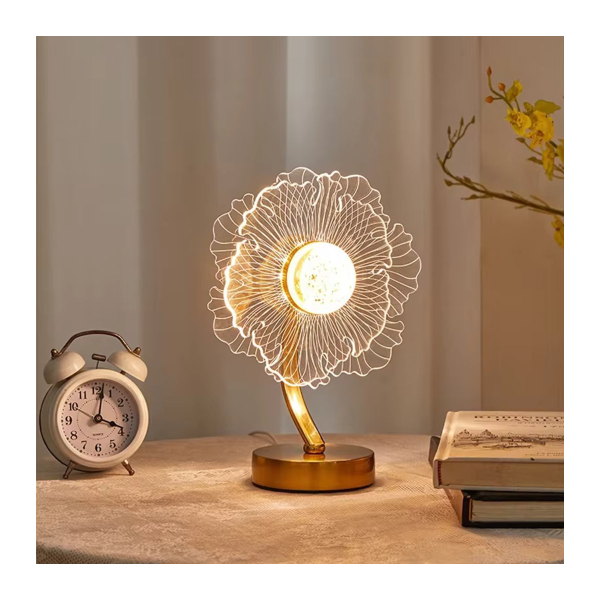 Minimalistische Metall Tischlampe von lyfs für Wohnzimmer und Schlafzimmer mit USB-Anschluss - Bild 2