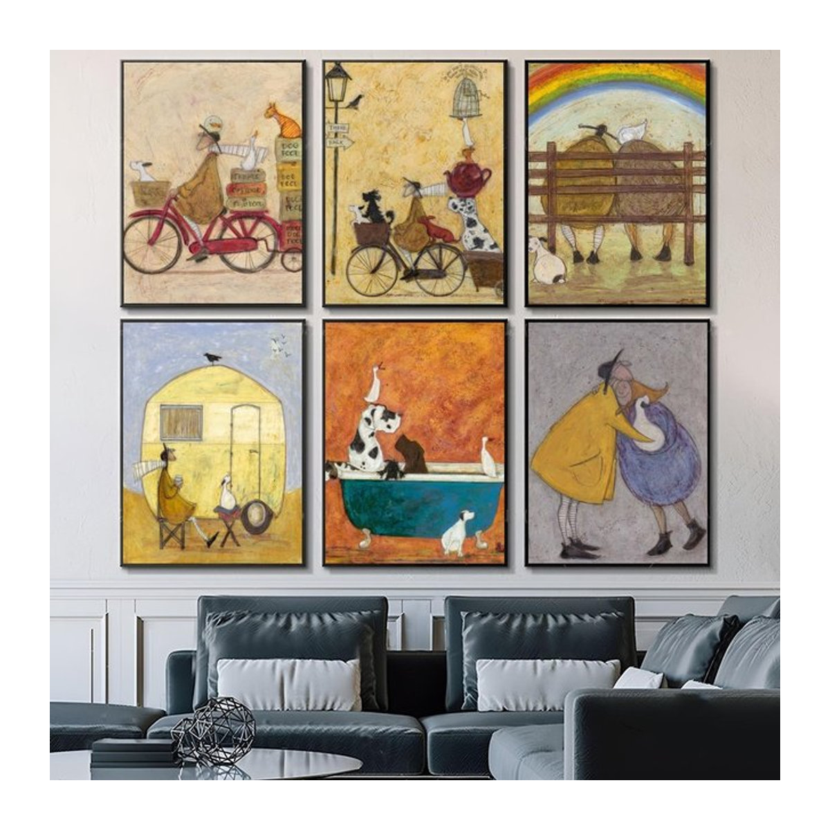 Minimalistisches Kunstplakat mit Illustration als selbstklebender wasserfester Papieraufkleber zur Wanddekoration für Kaffeehaus oder Bar - Bild 1