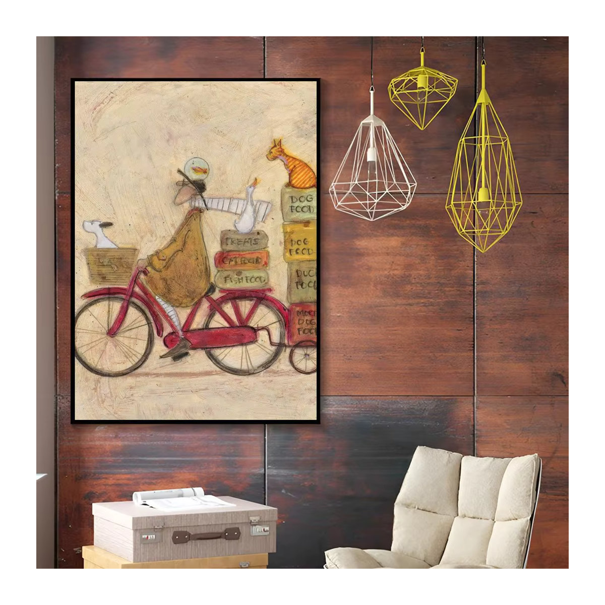 Minimalistisches Kunstplakat mit Illustration als selbstklebender wasserfester Papieraufkleber zur Wanddekoration für Kaffeehaus oder Bar - Bild 3