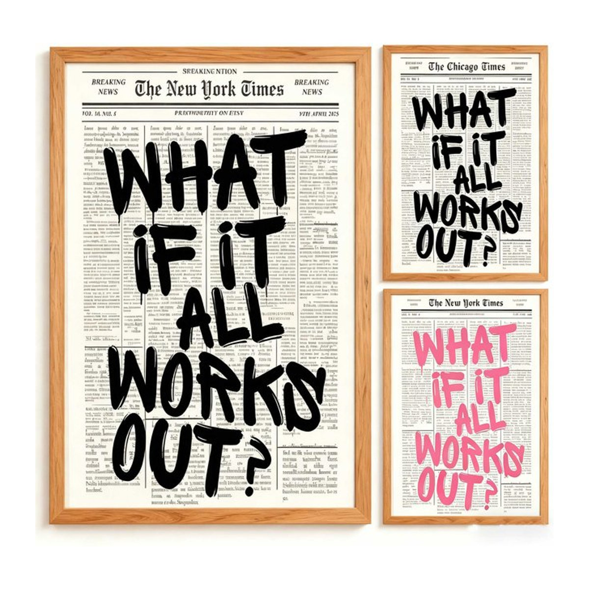 Minimalistisches Leinwand-Wandbild mit positivem Zitat in Weiß, Typografie-Poster im Hochformat für die Wandmontage - Bild 1