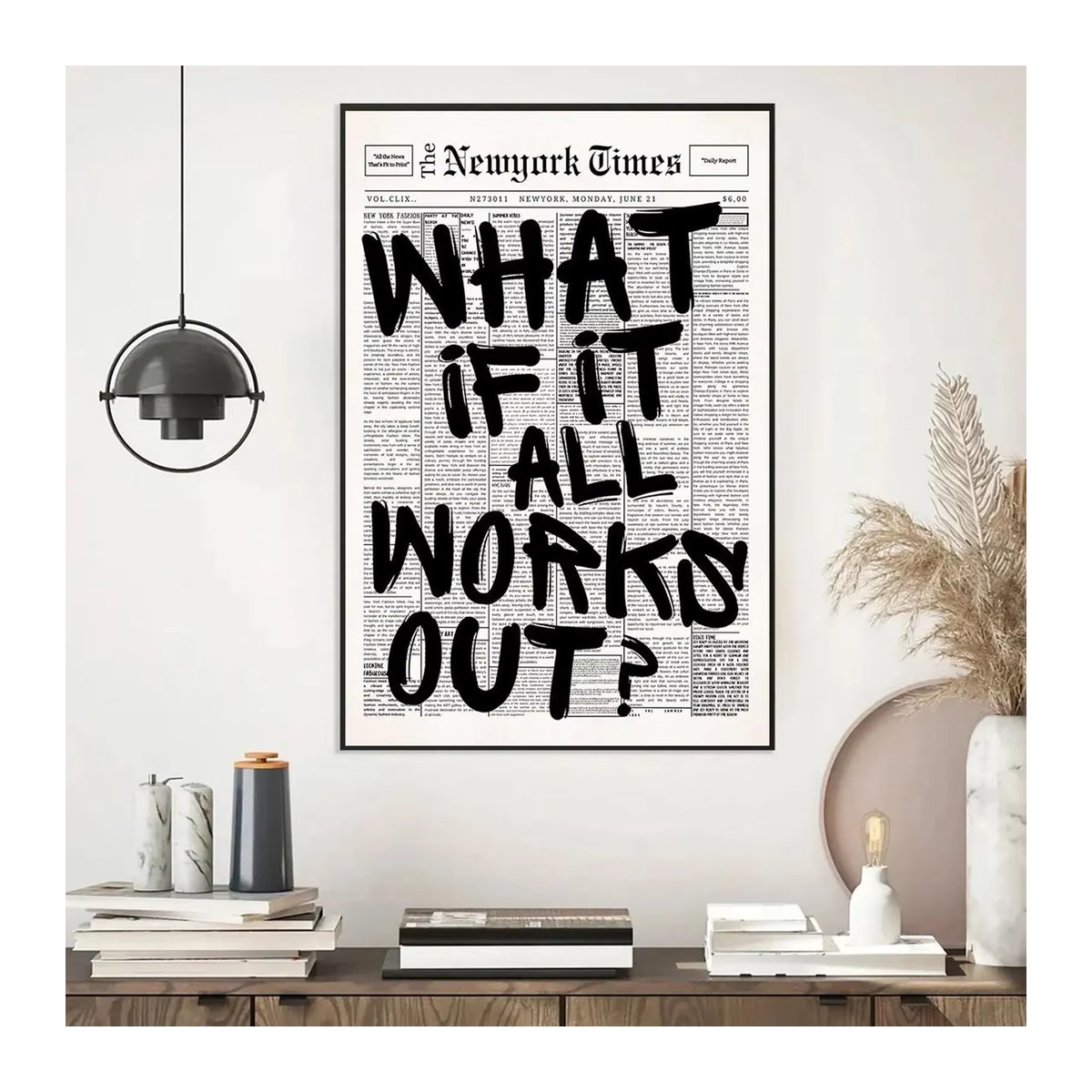 Minimalistisches Leinwand-Wandbild mit positivem Zitat in Weiß, Typografie-Poster im Hochformat für die Wandmontage - Bild 2