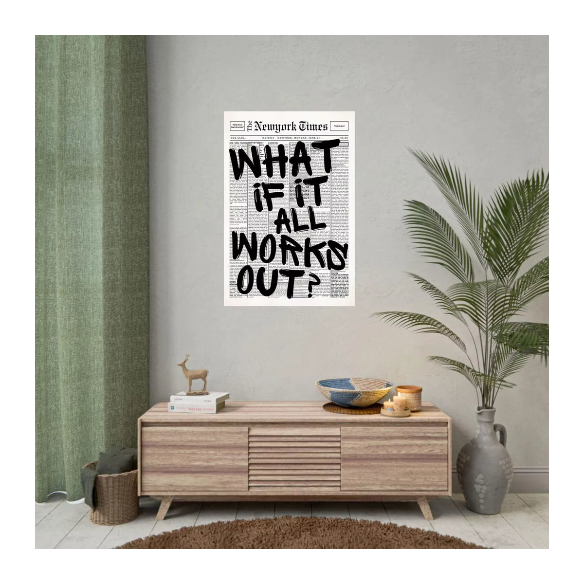Minimalistisches Leinwand-Wandbild mit positivem Zitat in Weiß, Typografie-Poster im Hochformat für die Wandmontage - Bild 3