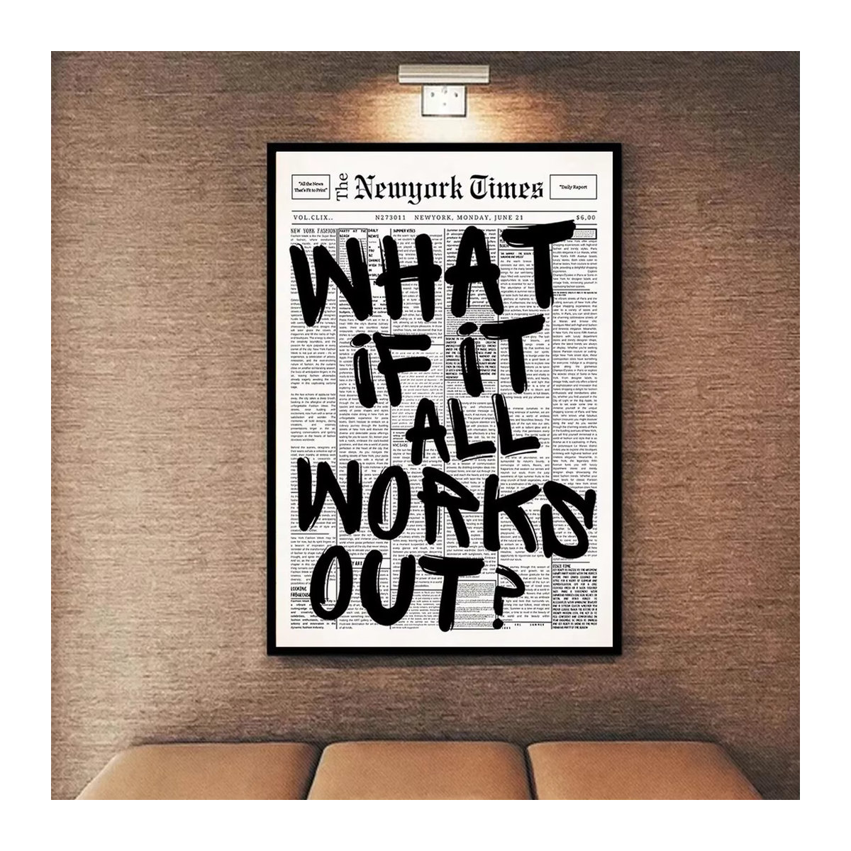 Minimalistisches Leinwand-Wandbild mit positivem Zitat in Weiß, Typografie-Poster im Hochformat für die Wandmontage - Bild 4