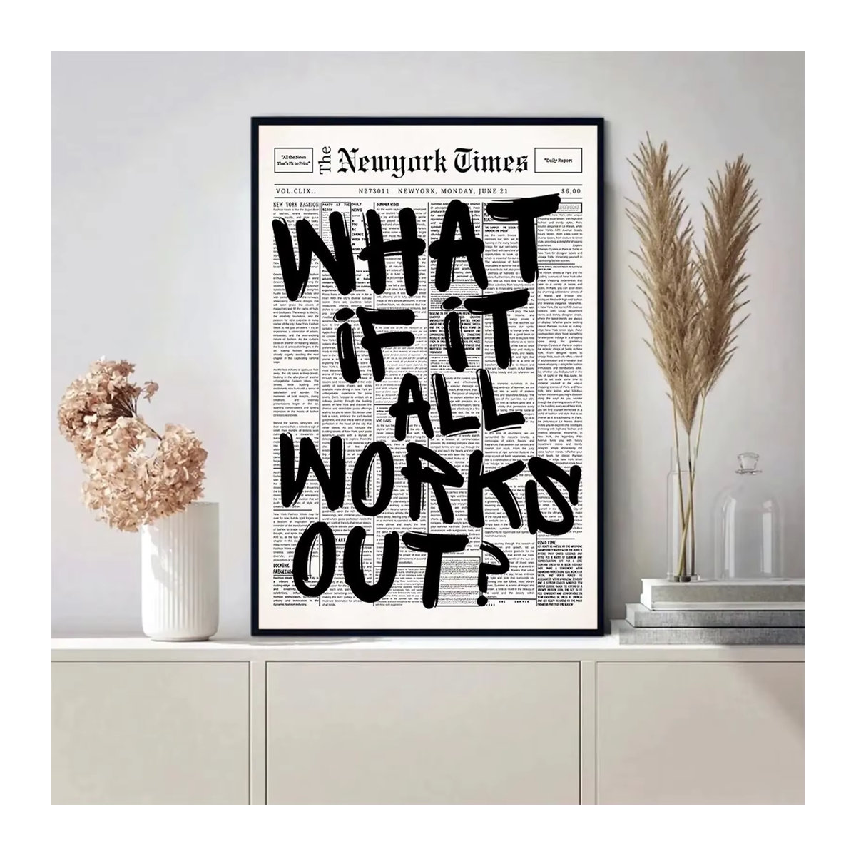 Minimalistisches Leinwand-Wandbild mit positivem Zitat in Weiß, Typografie-Poster im Hochformat für die Wandmontage - Bild 5