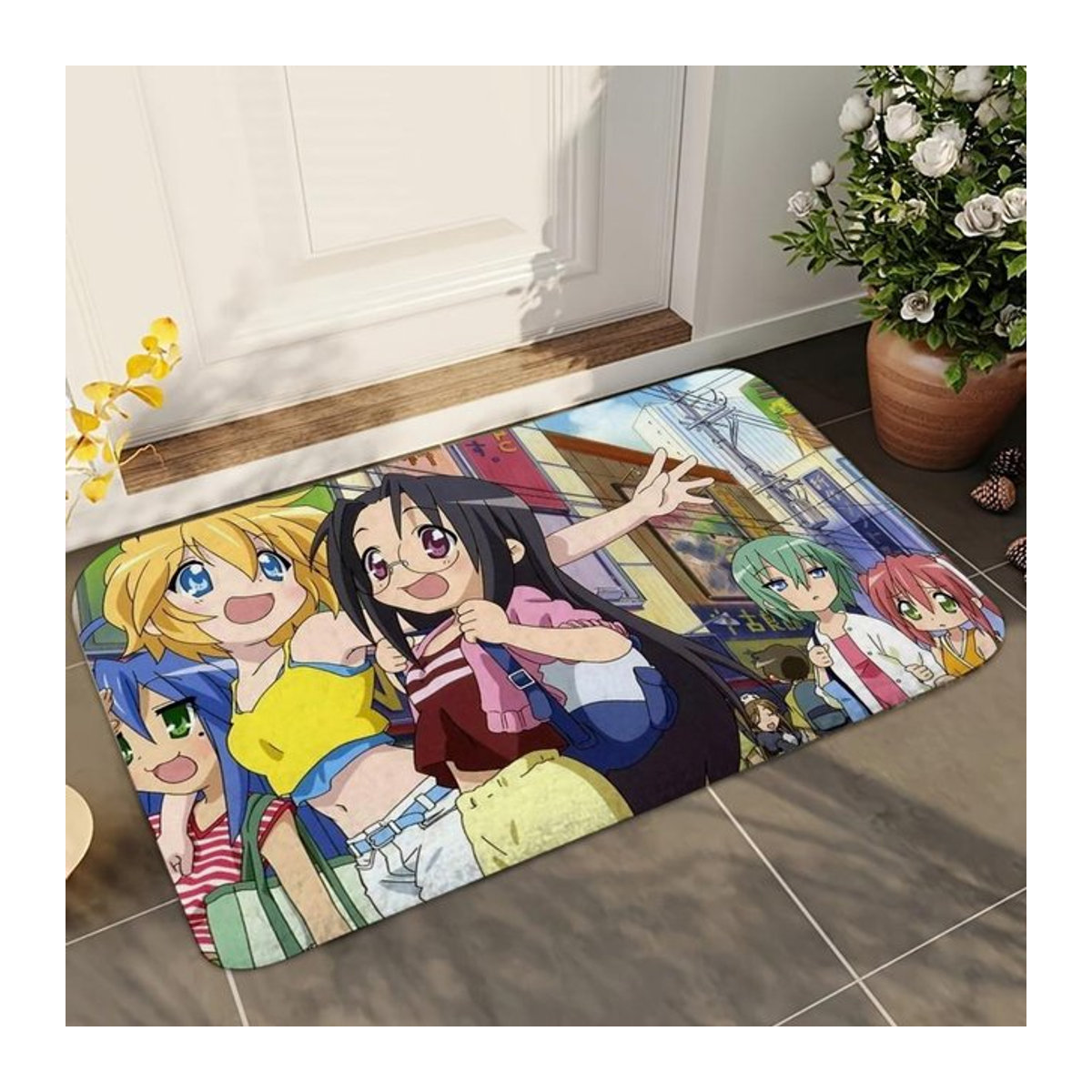 Miniso Anime Lucky Star Badezimmermatte rutschfest und saugfähig, Multicolor, B/T: 60 x 40 cm - Bild 1
