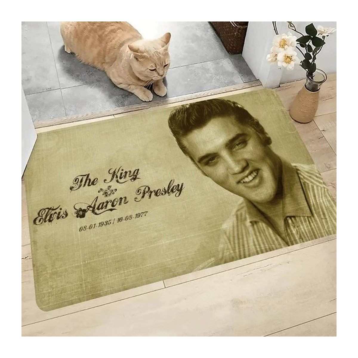 MINISO Druckteppich Elvis Presley Aesthetic, waschbar und rutschfest, B/B/H: 80 x 50 cm - Bild 1