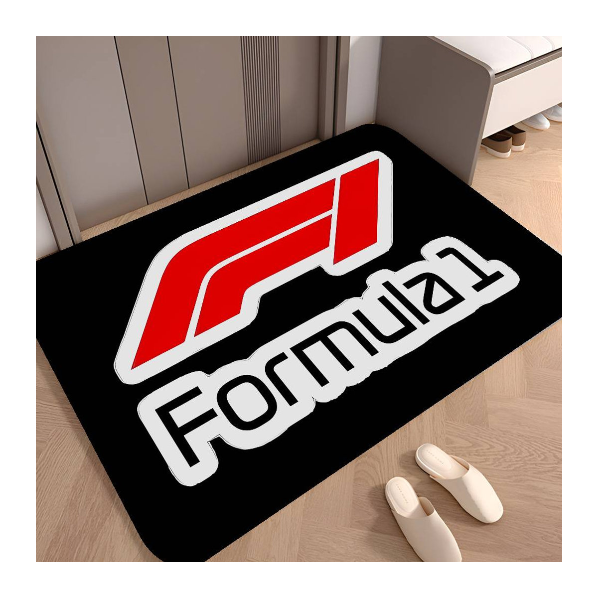 Miniso F-Formel 1 Logo Fußmatte Schwarz, rutschfest und wasserabsorbierend, B/B/H: 60 x 40 cm - Bild 5