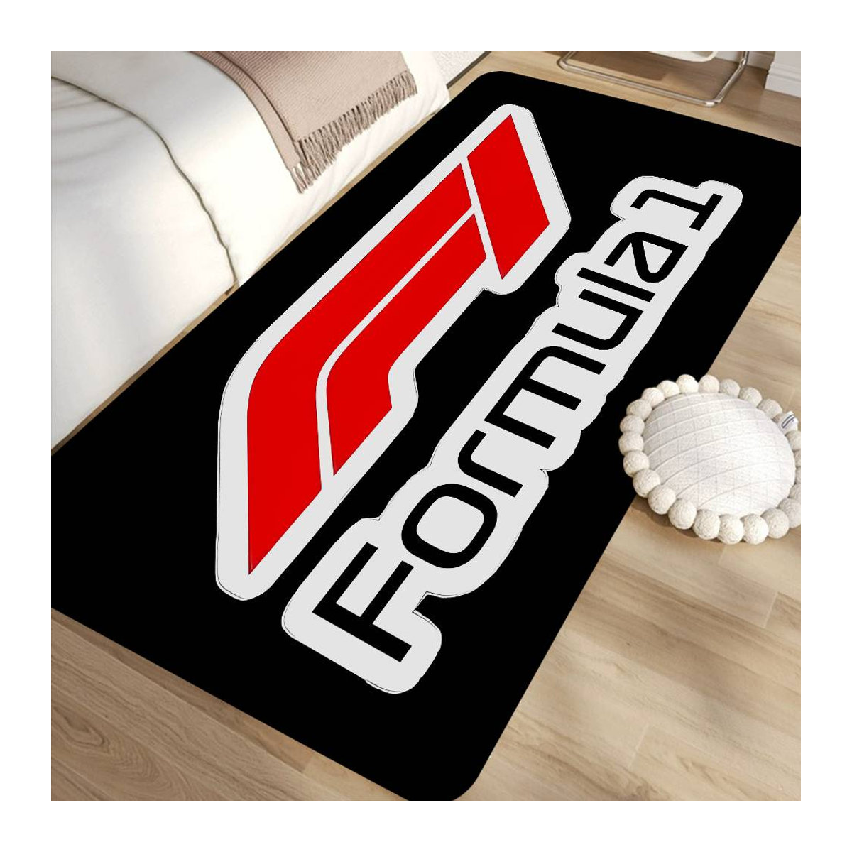 Miniso F-Formel 1 Logo Fußmatte Schwarz, rutschfest und wasserabsorbierend, B/B/H: 90 x 60 cm - Bild 3