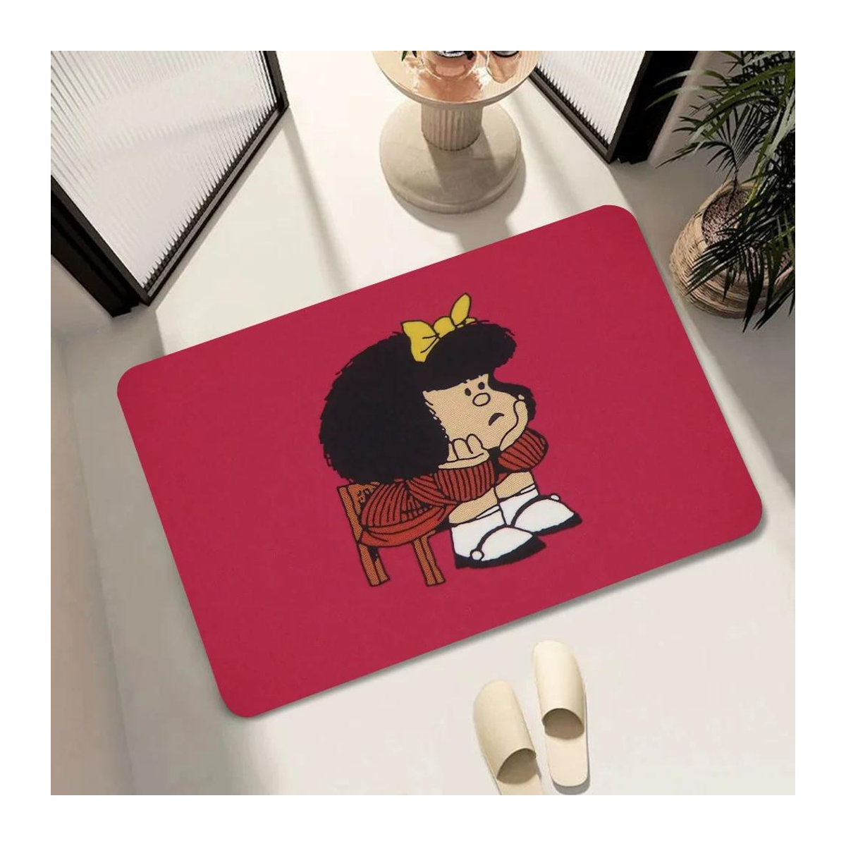 Miniso M-Mafalda Saugfähige und Rutschfeste Badezimmer Matte, Rechteckig, B/T: 60 x 40 cm - Bild 1