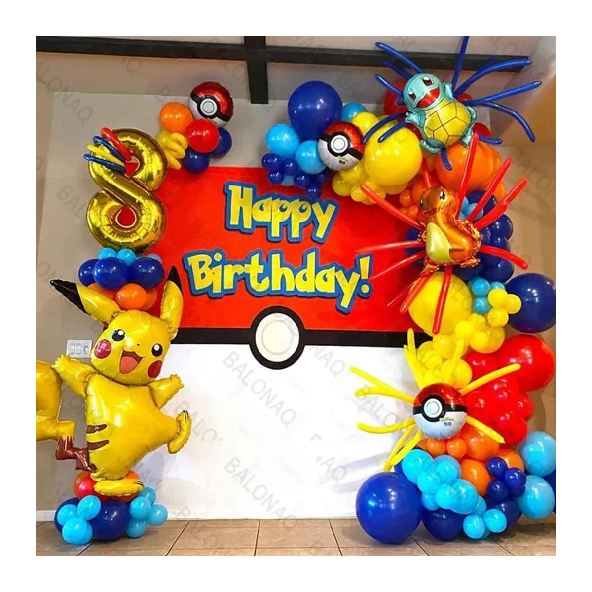 MINISO Pokemon Luftballon Girlande Bogen Kit mit 84 Stück für Kindergeburtstage, mehrfarbig - Bild 1