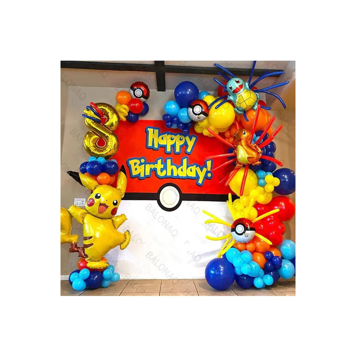 MINISO Pokemon Luftballon Girlande Bogen Kit mit 84 Stück für Kindergeburtstage, mehrfarbig - Bild 3