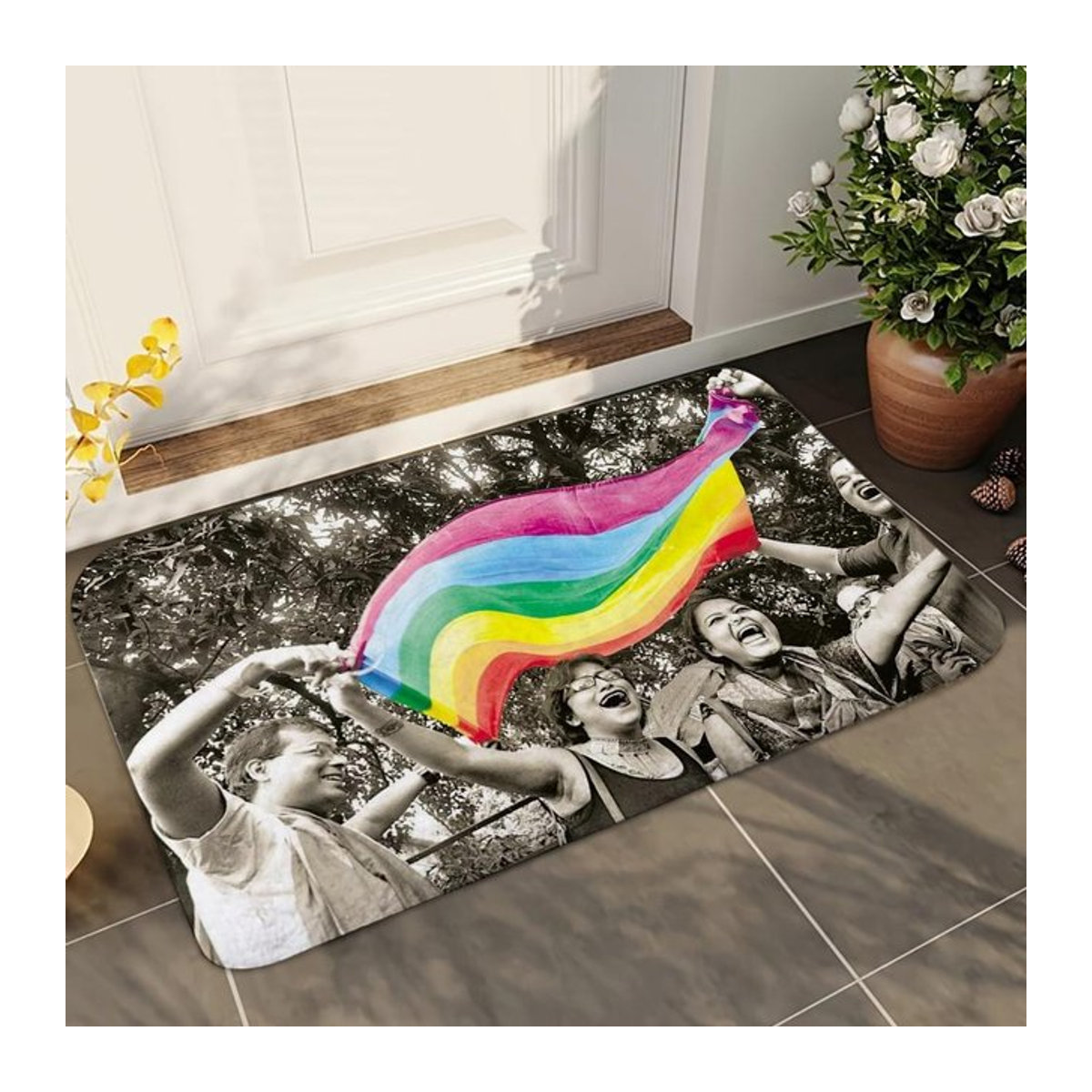 Miniso Regenbogen Badezimmermatte LGBT Liebe, Multicolor, B/T: 60 x 40 cm - Bild 1
