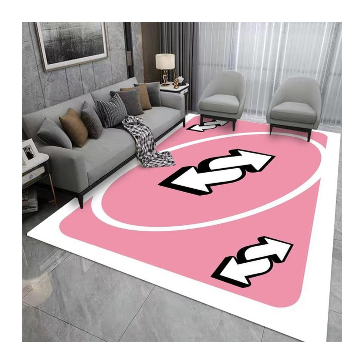 Miniso Uno Teppich Cartoon Rutschfest und Waschbar für Wohnzimmer Schlafzimmer Küche Sofa Tisch Balkon B: 50 cm, T: 80 cm - Bild 1