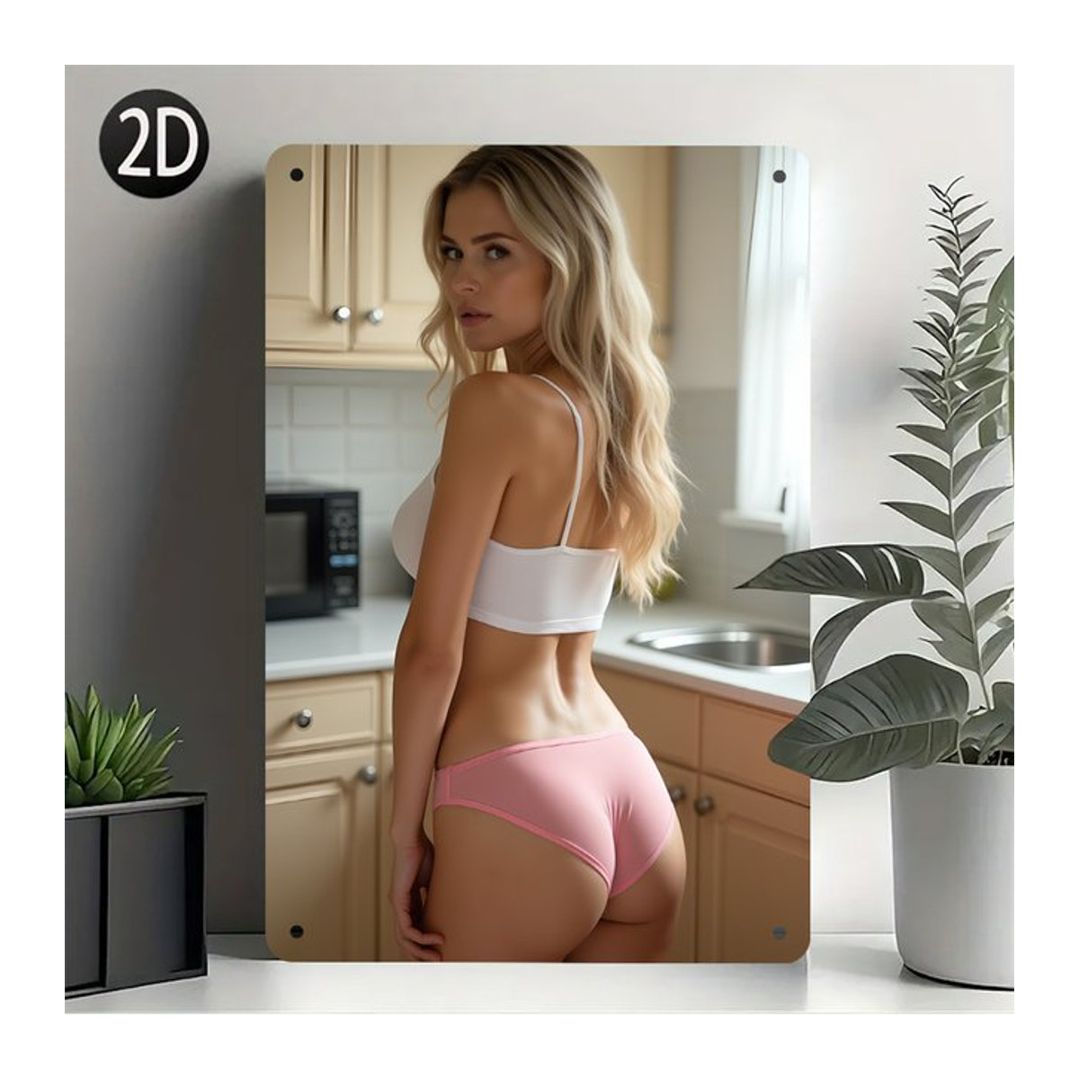 MINISO Vintage Metallschild Sexy Beauty Wanddeko im Hochformat B: 30 cm, H: 30 cm, T: 20 cm - Bild 1