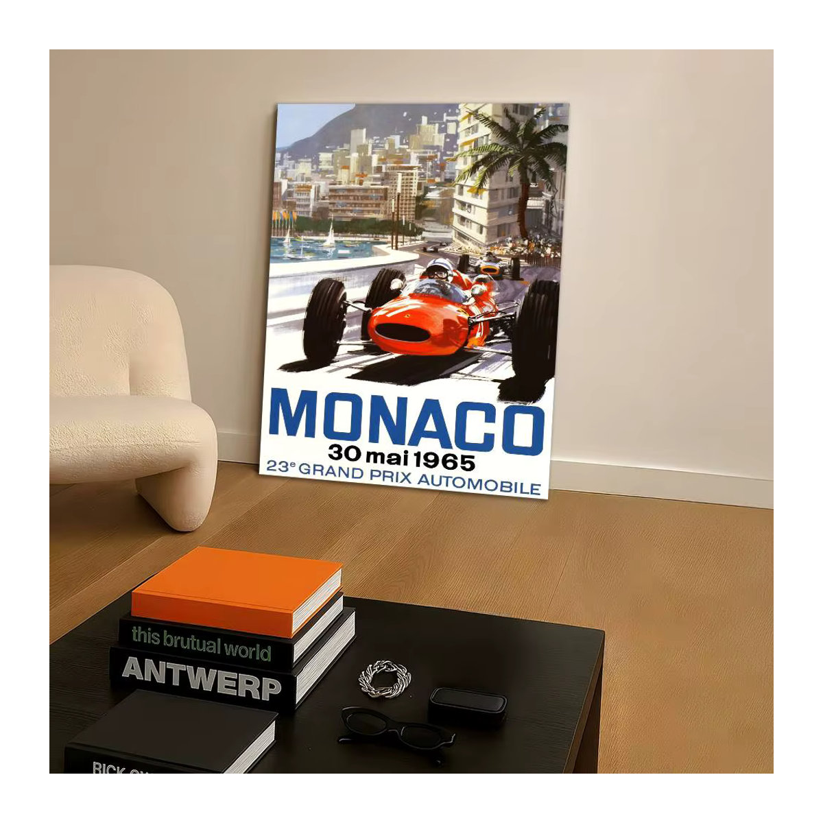 MINISO Vintage Monaco Prix F1 Racing Poster Aufkleber, wasserfester Wandkunst-Druck für Wohnzimmer und Schlafzimmer, mehrfarbig, rechteckig - Bild 5