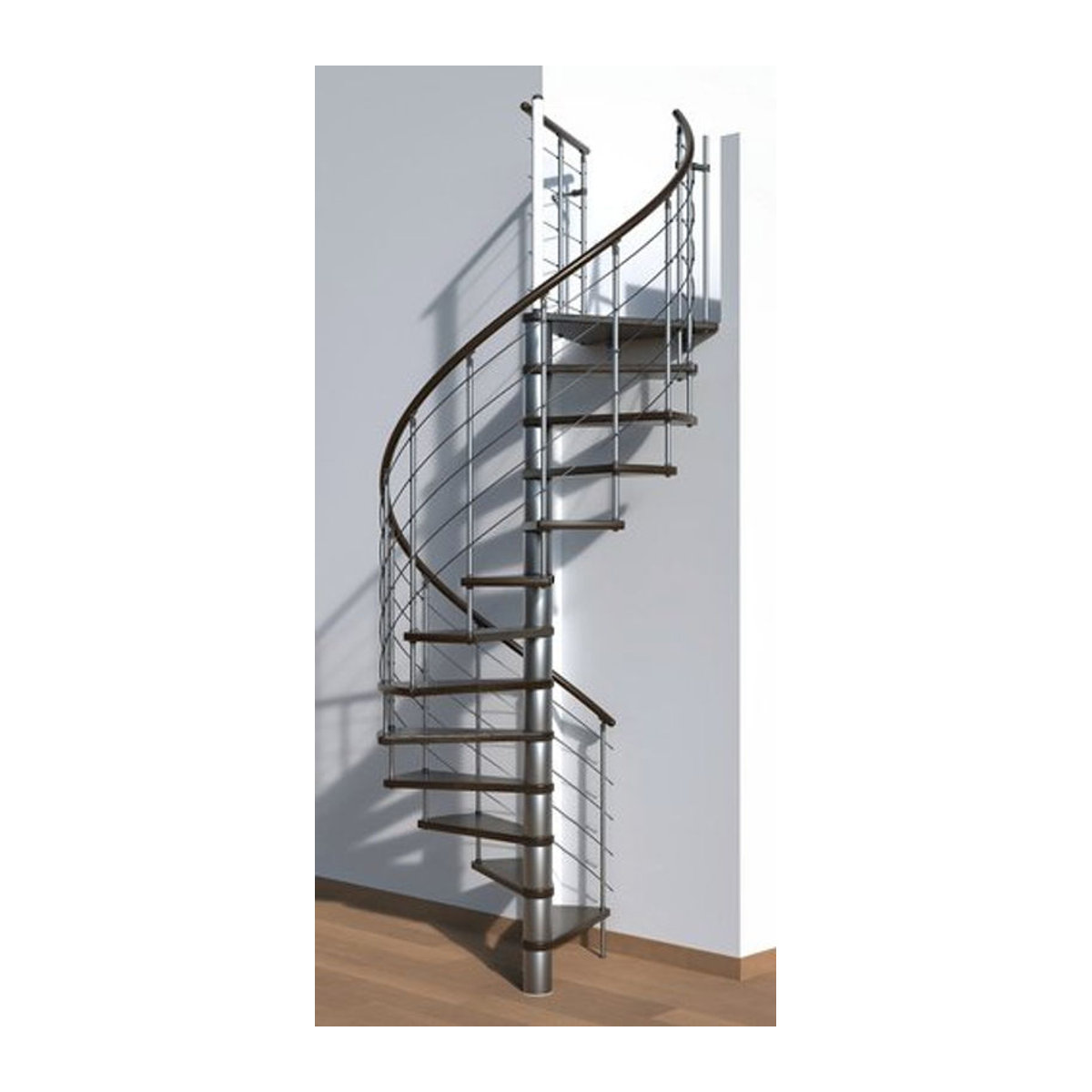 Minka Spindeltreppe Venezia Modern in Silberfarben bis 309 cm Raumhöhe - Bild 1