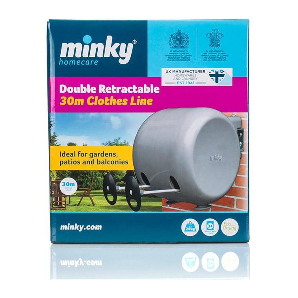 Minky Doppelte Einziehbare Wäscheleine 2 x 15m One Size - Bild 1