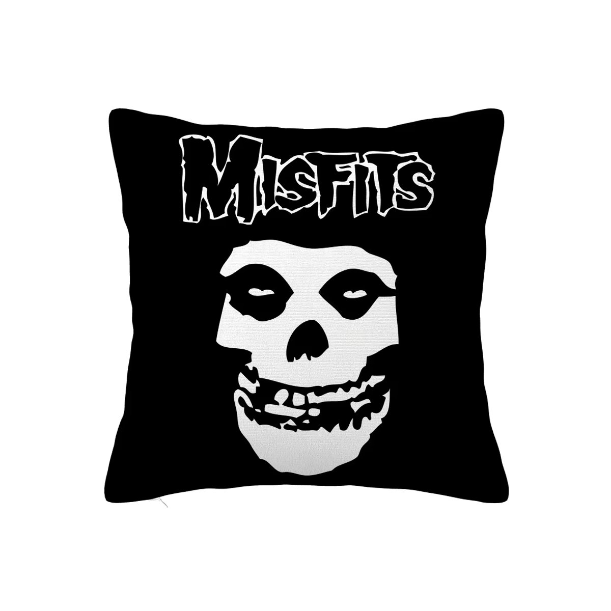 Misfits Totenkopf-Kissenbezug aus Plüsch in Schwarz mit doppelseitigem Druck - Bild 6