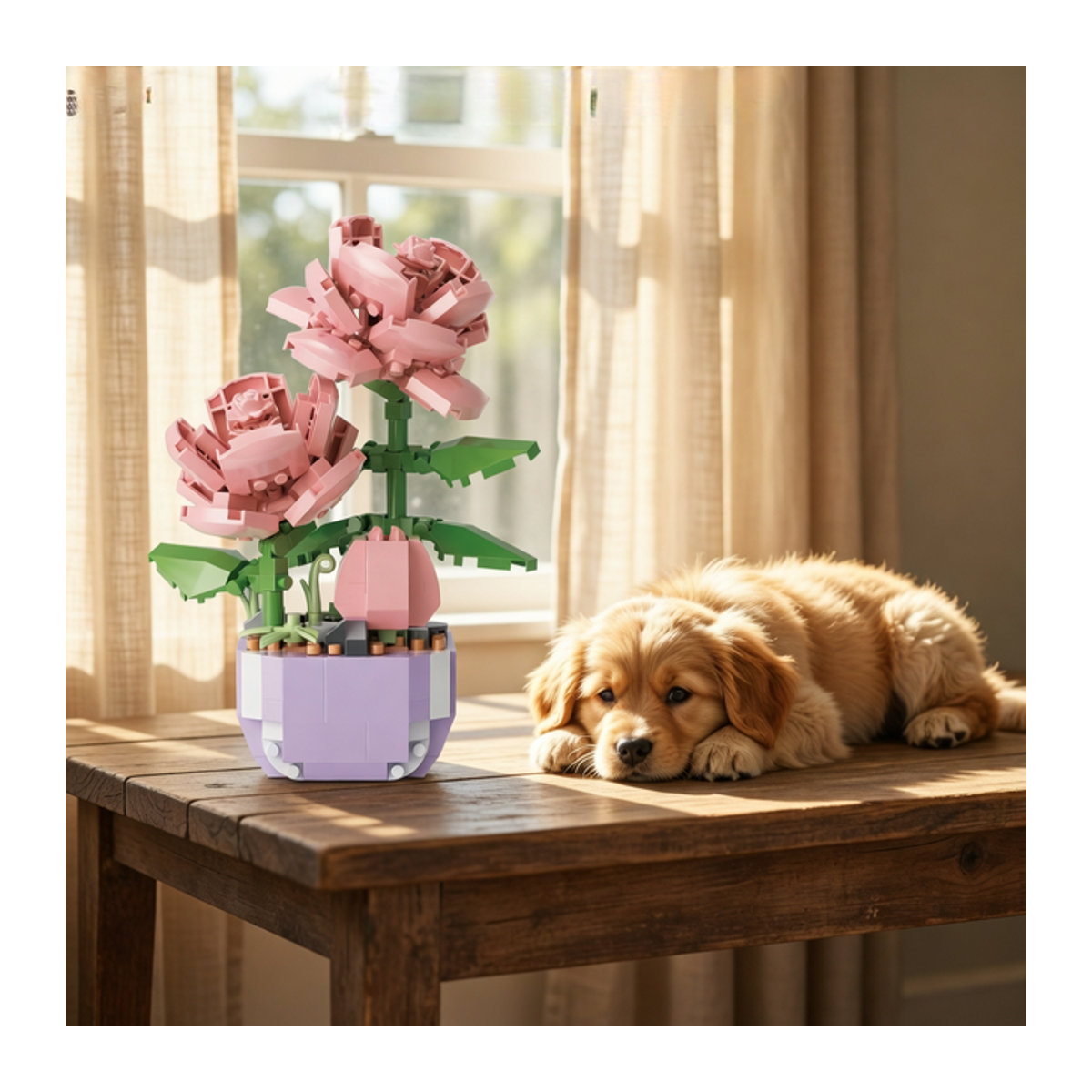 Mitty DIY-Baustein Blumentopf als Hängekorb in Rosa für Kinder - Bild 1