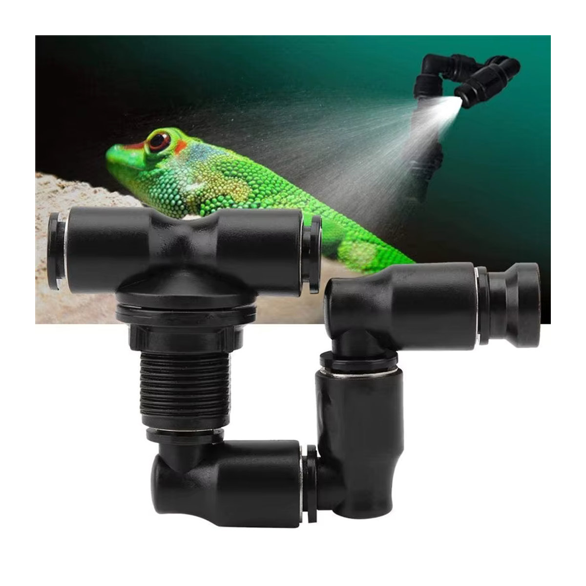 MIUS Smart Reptiles Fogger Mist Sprinkler 360 Grad drehbare Sprühdüse für Garten und Gewächshaus zur Bewässerung und Kühlung - Bild 2