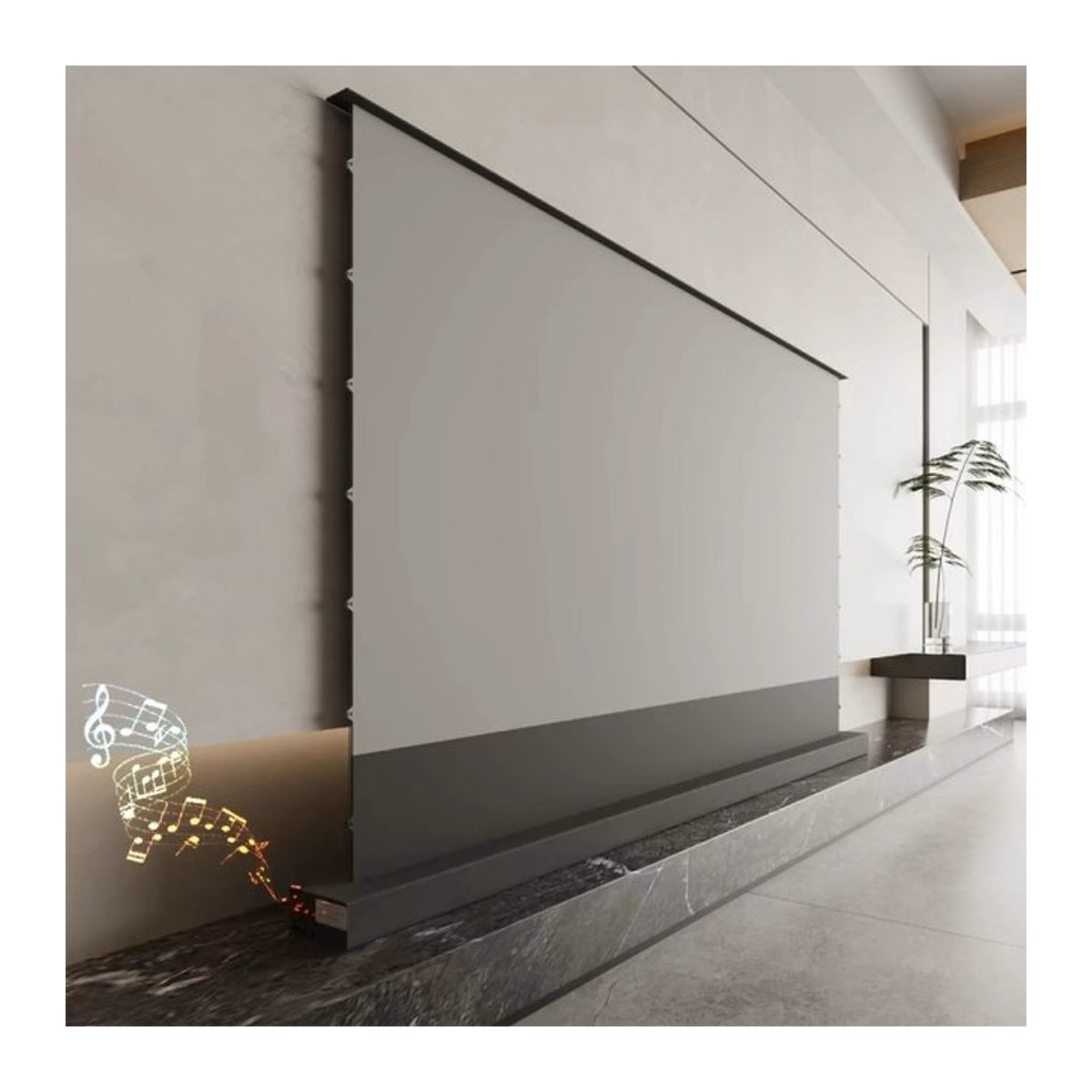 Mivision 8K ALR Projektionsleinwand Grau Perforiert Akustisch Transparent Freistehend für Heimkino - Bild 1