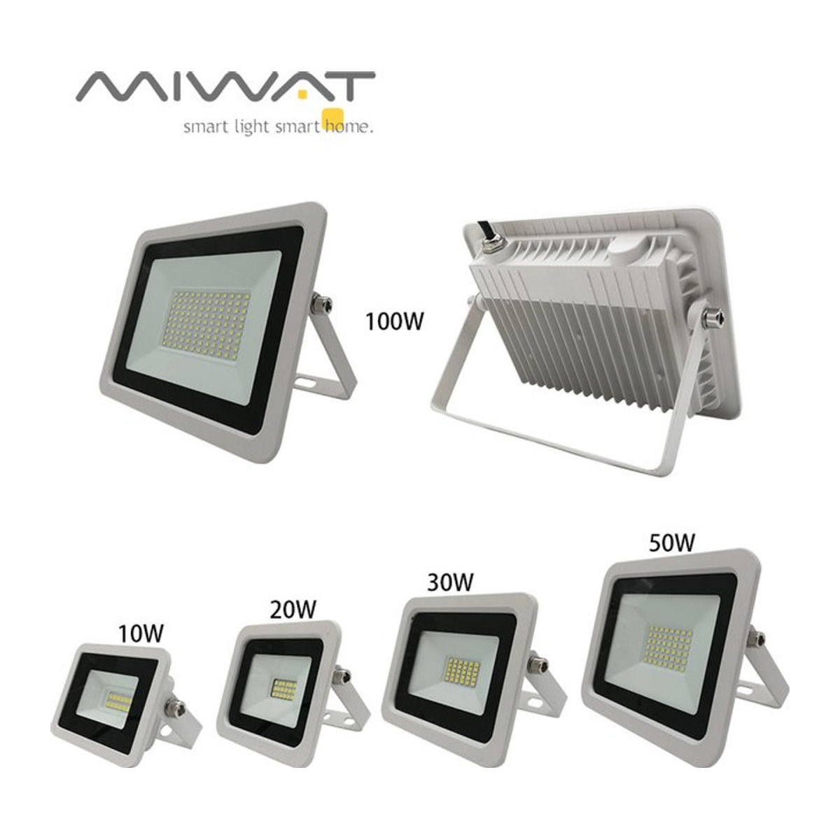 MIWAT LED Außenstrahler wasserdicht in Weiß oder Schwarz mit 100 W - Bild 1