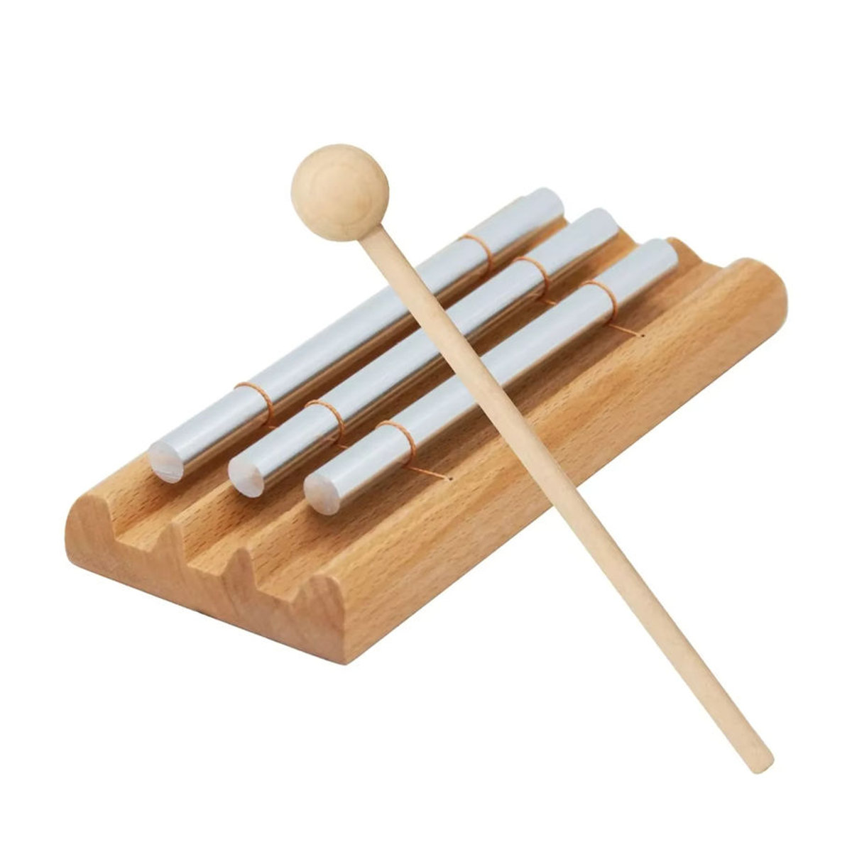 Miwayer Meditation Chimes 3Phoneme Musikalisch gestimmte Handglocken aus Metall und Holz in Mehrfarbig für Achtsamkeit und Meditation - Bild 2