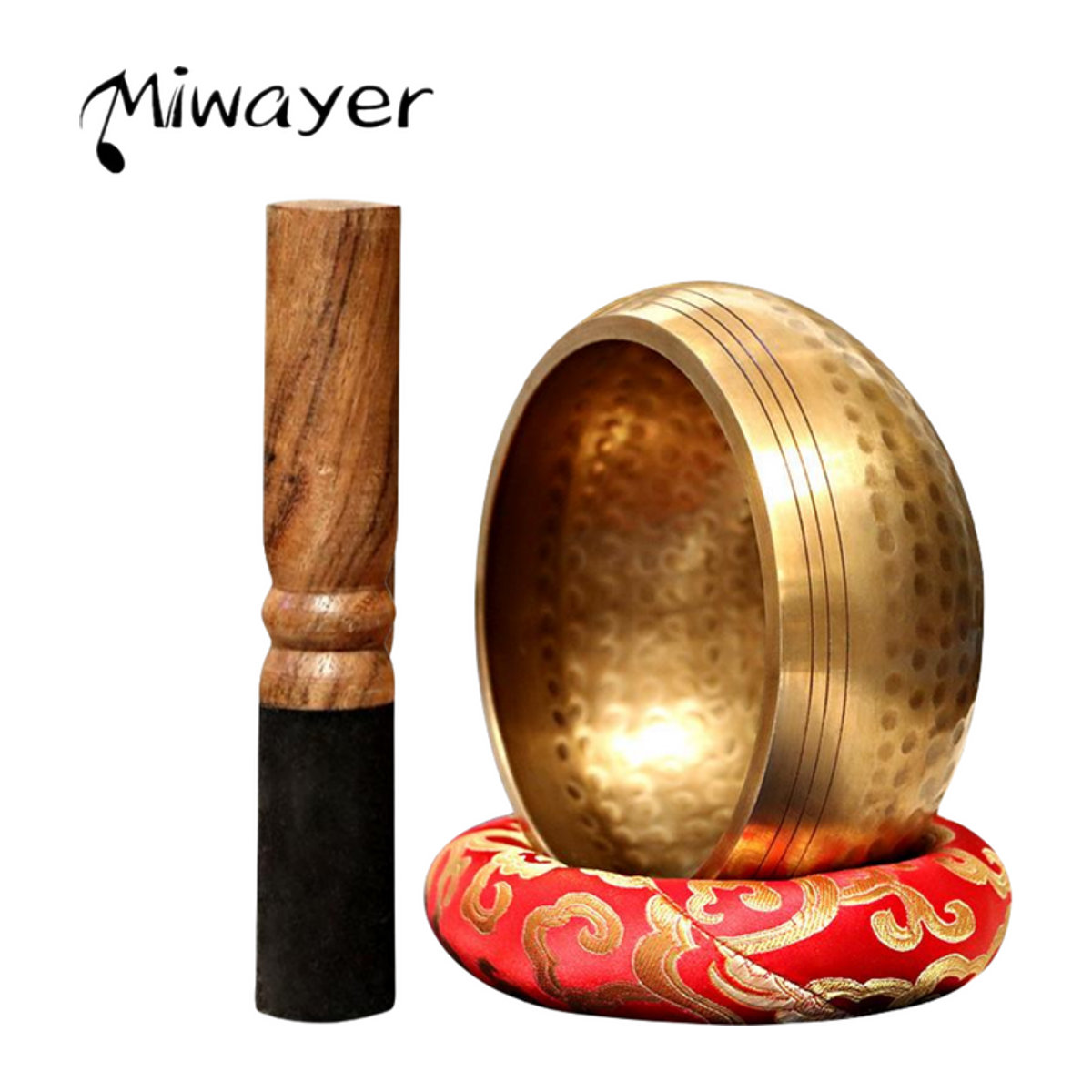 Miwayer Sing Bowl aus Messing handgemacht in Gold für Yoga und Klangtherapie - Bild 1