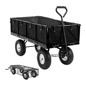 Miweba Bollerwagen MB-700 Transportwagen mit 700 kg Traglast, klappbar, Doppelachse und Stahlrahmen in Schwarz