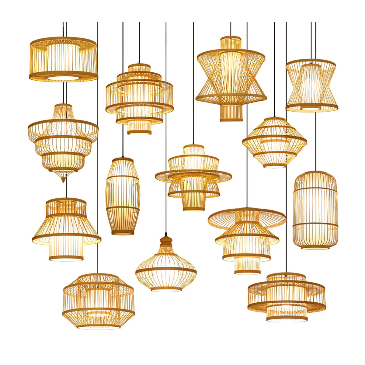 Mixxar ZK50 Pendelleuchte aus natürlichem Bambus und Rattan im Bohemian Design - Bild 2