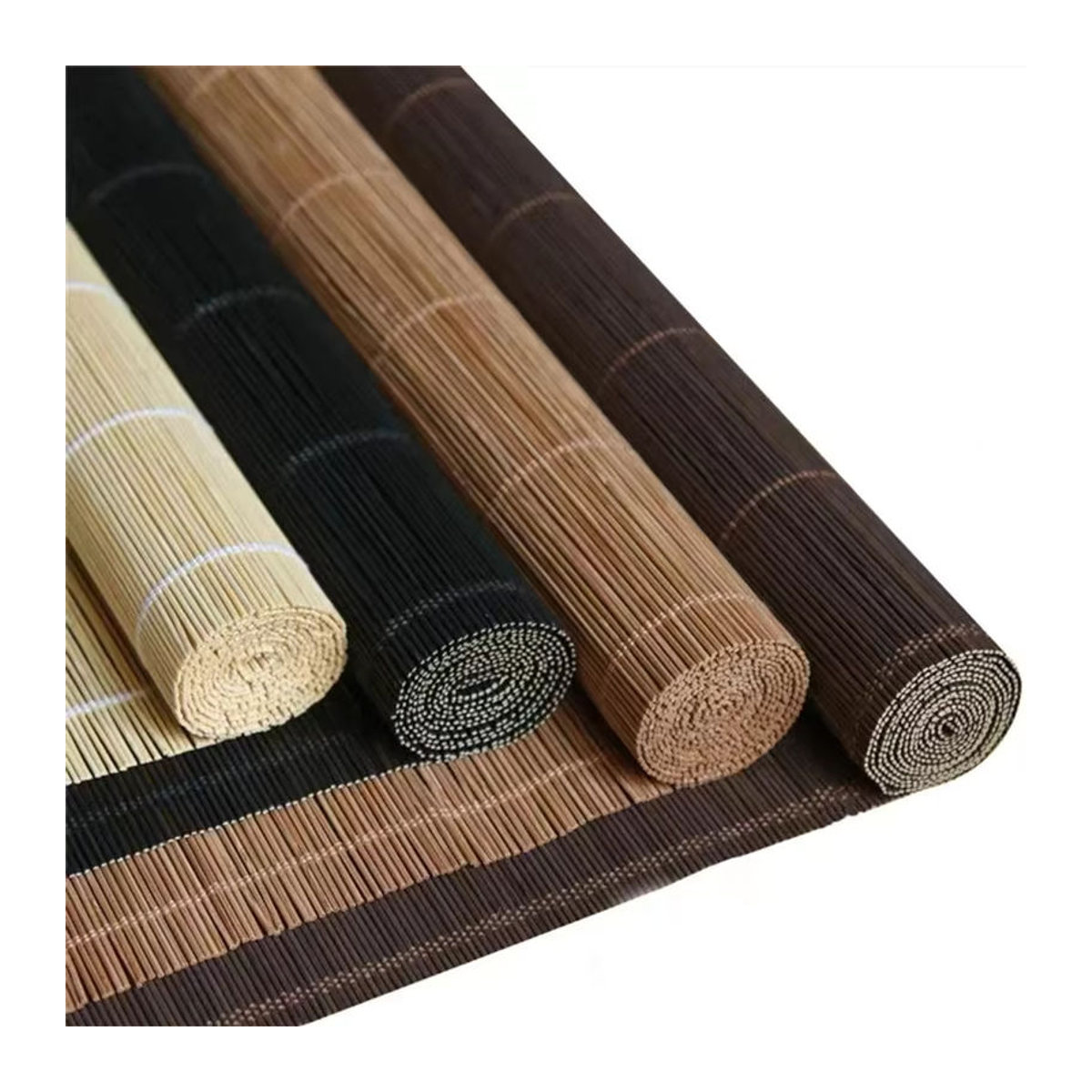 MLYJZH Bambusvorhang aus Holz als Rollo-Dekoration für Balkon und Teestube in Natur und Schwarz - Bild 2