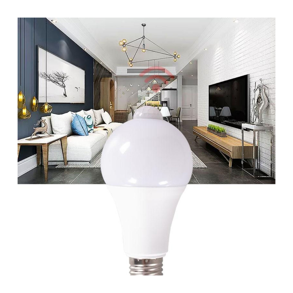 MnnWuu LED-Bewegungsmelderlampe E27 mit PIR-Sensor, Warmweiß, 9W - Bild 2