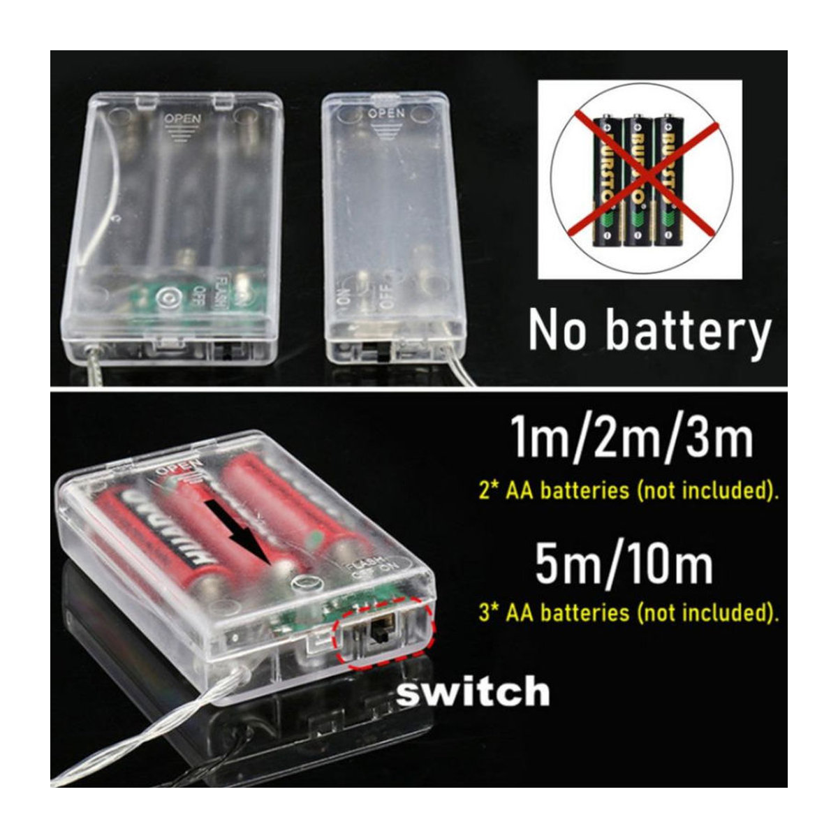MnnWuu LED Lichterkette aus Kupferdraht in Warmweiß, wasserfeste Fairy Lights für Outdoor und Dekoration, Länge: 2 m - Bild 5