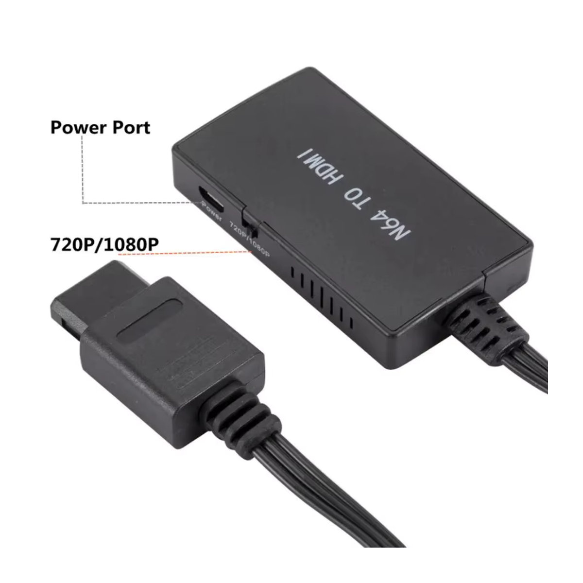 MnnWuu N64 zu HDMI Konverter Adapter für Nintendo 64, NGC und SNES in Schwarz, 720P/1080P Plug und Play HD Kabel - Bild 3
