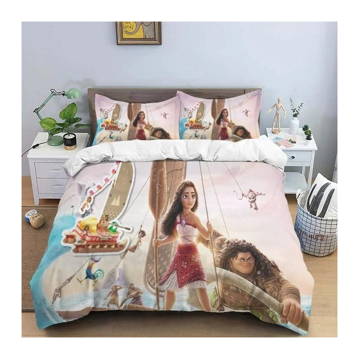 Moana Maui Ozean 3D-gedrucktes Bettwäsche-Set mit Kissenbezug, Queen Size, B/H: 210 x 210 cm - Bild 1