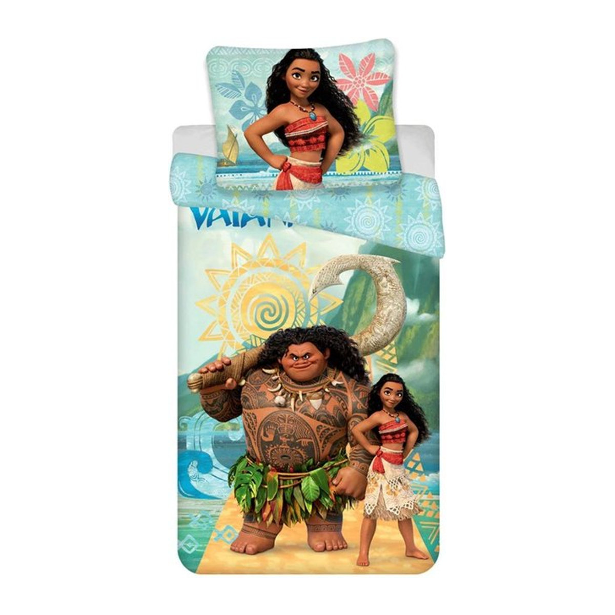 Moana Wende-Bettwäsche-Set aus Baumwolle Single Schwarz - Bild 1