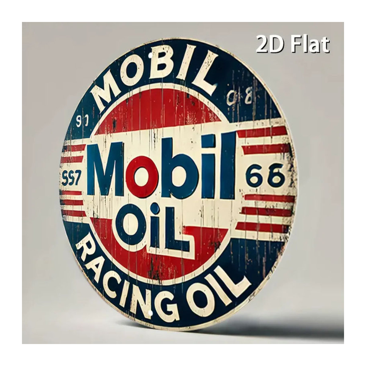 Mobil Vintage Öl Rundes Blechschild aus Metall in Mehrfarbig für deine Wanddekoration - Bild 6