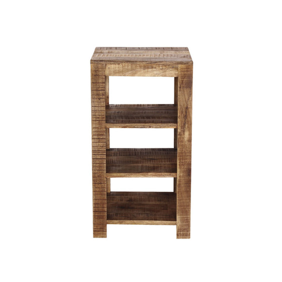 Möbilia Holzregal im Industrial Design mit 3 Fachböden in Natur und Beige, freistehend - Bild 3