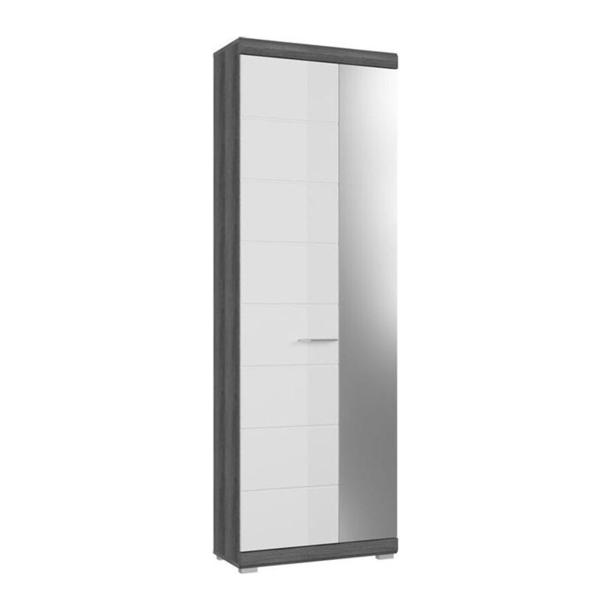 Modern Garderobenschrank Scout von xonox.home mit 2 Drehtüren in Weiß und Grau B/H/T: 62 x 197 x 37 cm - Bild 3