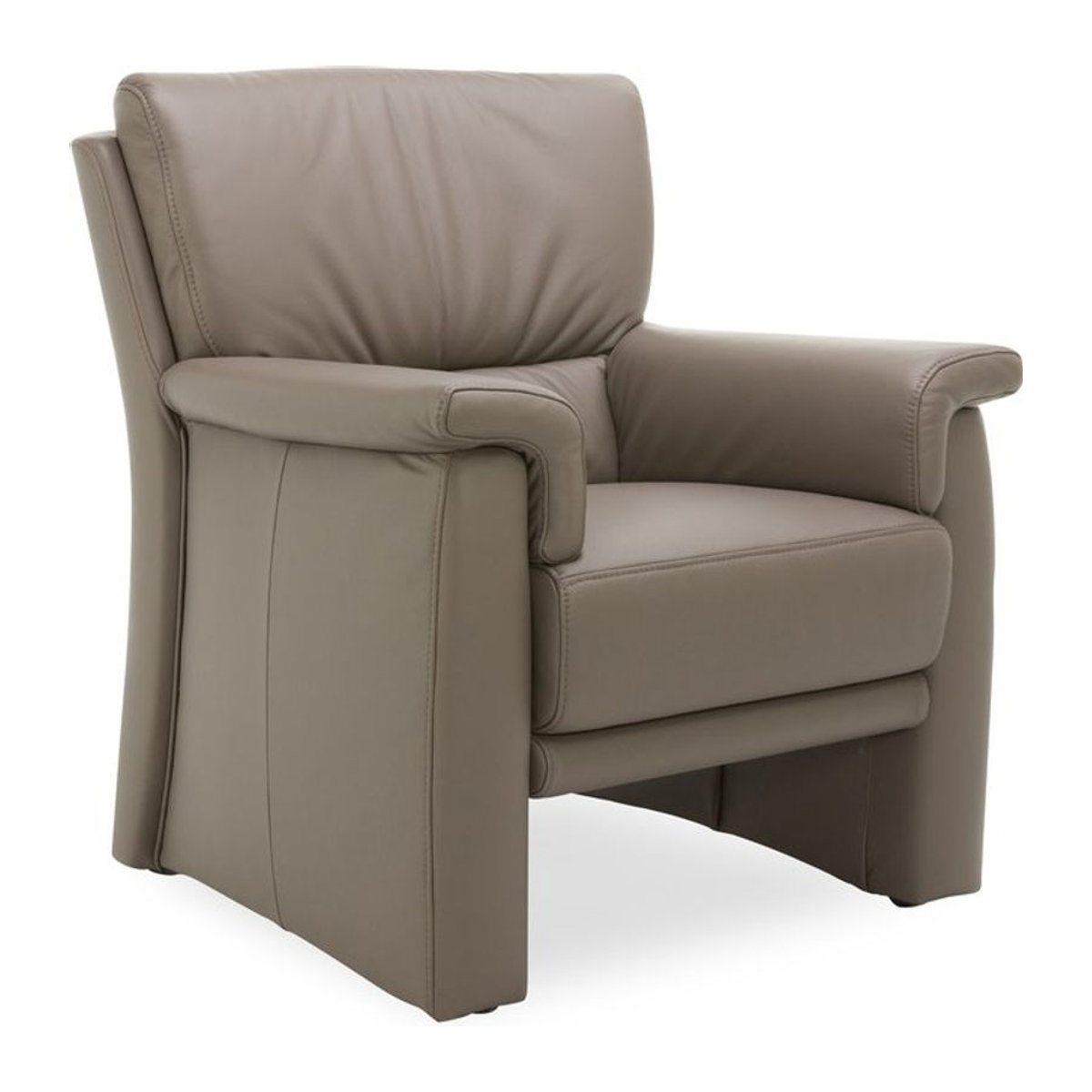 Modern Loungesessel Himolla Moritz aus Echtleder in Grau Taupe Meliert - Bild 1