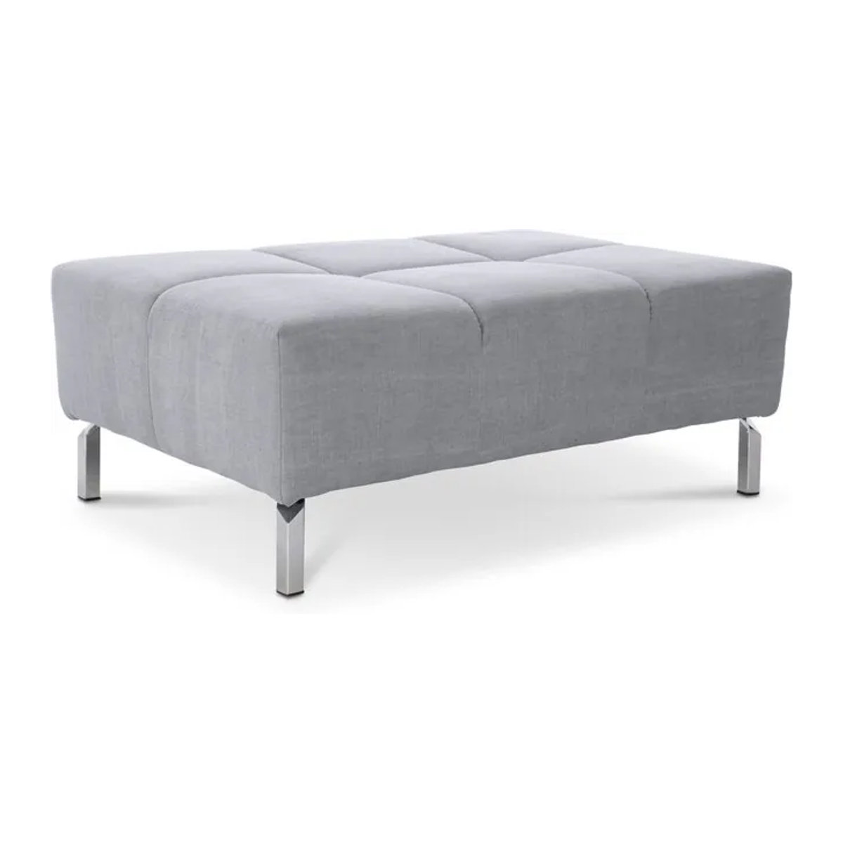 Modern Polsterhocker Sitzbank CATELYN 2.0 von LOFT by Ostermann in Grau mit Chrom-Details und Stoffbezug - Bild 1