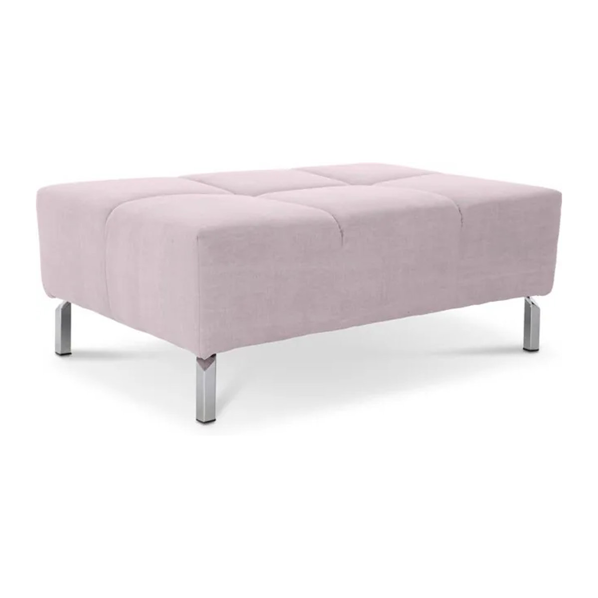 Modern Polsterhocker Sitzbank CATELYN 2.0 von LOFT by Ostermann in Rosa mit Chrom-Details und Stoffbezug - Bild 1