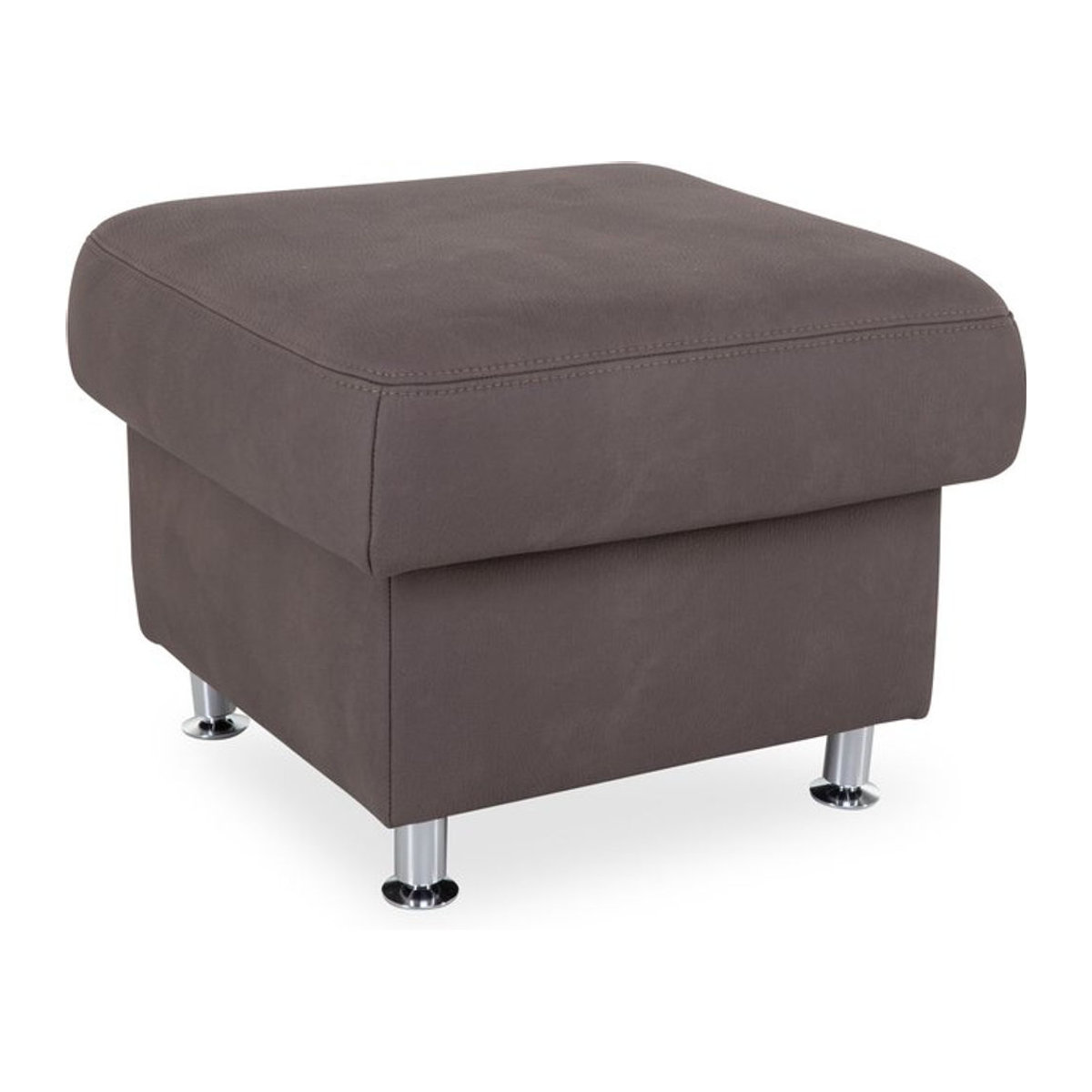 Modern Polsterhocker SYSTEMPOLSTER DAKOTA in Braun und Alufarben mit Mikrofaser-Stoffbezug - Bild 1