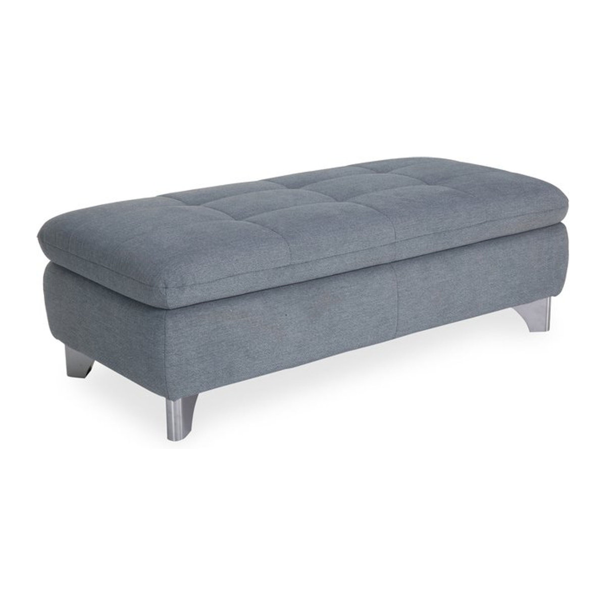 Modern Polsterhocker SYSTEMPOLSTER MARGO XXL in Blau Ice aus Stoff und Metall, B/T/H: 135 x 63 x 45 cm - Bild 1